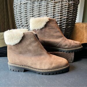 Blondo women's winter boots booties leather EUC shearling cuff zipper size 10 B